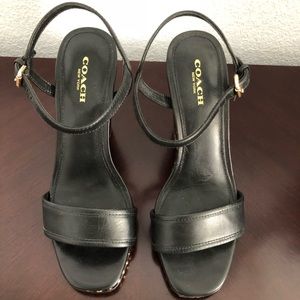 Coach Strappy Gold Studded Heels